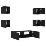 Muebles de TV de pared con luces LED 5 piezas negro de , Muebles TV - Ref: Foro24-3216861, Precio: 180,91 €, Descuento: %