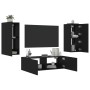 Muebles de TV de pared con luces LED 3 piezas negro de , Muebles TV - Ref: Foro24-3216868, Precio: 171,60 €, Descuento: %