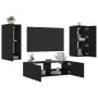 Muebles de TV de pared con luces LED 3 piezas negro de , Muebles TV - Ref: Foro24-3216868, Precio: 168,99 €, Descuento: %