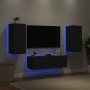 Muebles de TV de pared con luces LED 3 piezas negro de , Muebles TV - Ref: Foro24-3216868, Precio: 171,60 €, Descuento: %