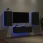 Muebles de TV de pared con luces LED 3 piezas negro de , Muebles TV - Ref: Foro24-3216868, Precio: 168,99 €, Descuento: %