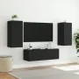 Muebles de TV de pared con luces LED 3 piezas negro de , Muebles TV - Ref: Foro24-3216868, Precio: 168,99 €, Descuento: %