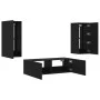 Muebles de TV de pared con luces LED 3 piezas negro de , Muebles TV - Ref: Foro24-3216868, Precio: 168,99 €, Descuento: %