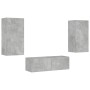 Muebles de TV de pared con luces LED 3 piezas gris hormigón de , Muebles TV - Ref: Foro24-3216877, Precio: 175,64 €, Descuent...