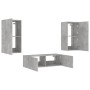 Muebles de TV de pared con luces LED 3 piezas gris hormigón de , Muebles TV - Ref: Foro24-3216877, Precio: 175,64 €, Descuent...