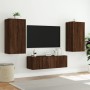 Muebles de TV de pared con luces LED 3 piezas marrón roble de , Muebles TV - Ref: Foro24-3216880, Precio: 171,00 €, Descuento: %