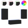 Muebles de TV de pared con luces LED 3 piezas negro de , Muebles TV - Ref: Foro24-3216875, Precio: 188,94 €, Descuento: %