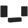 Muebles de TV de pared con luces LED 3 piezas negro de , Muebles TV - Ref: Foro24-3216875, Precio: 188,94 €, Descuento: %