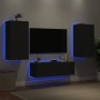 Muebles de TV de pared con luces LED 3 piezas negro de , Muebles TV - Ref: Foro24-3216875, Precio: 188,94 €, Descuento: %