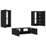 Muebles de TV de pared con luces LED 3 piezas negro de , Muebles TV - Ref: Foro24-3216875, Precio: 188,94 €, Descuento: %