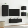 Muebles de TV de pared con luces LED 4 piezas negro de , Muebles TV - Ref: Foro24-3216882, Precio: 184,94 €, Descuento: %