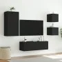 Muebles de TV de pared con luces LED 4 piezas negro de , Muebles TV - Ref: Foro24-3216882, Precio: 182,63 €, Descuento: %