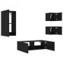 Muebles de TV de pared con luces LED 4 piezas negro de , Muebles TV - Ref: Foro24-3216882, Precio: 182,63 €, Descuento: %