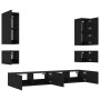 Muebles de TV de pared con luces LED 6 piezas negro de , Muebles TV - Ref: Foro24-3216889, Precio: 294,95 €, Descuento: %