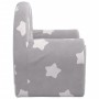Sofá para niños felpa suave gris claro con estrellas de , Mobiliario para bebés y niños pequeños - Ref: Foro24-356980, Precio...