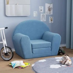 Sofá cama infantil felpa suave azul de , Mobiliario para bebés y niños pequeños - Ref: Foro24-356996, Precio: 45,40 €, Descue...