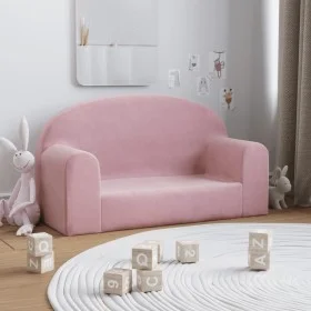 Sofá para niños de 2 plazas felpa suave rosa de , Mobiliario para bebés y niños pequeños - Ref: Foro24-357015, Precio: 43,25 ...