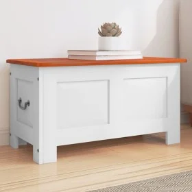 Baúl de almacenaje con tapa madera de acacia marrón y blanco de , Baúles de almacenamiento - Ref: Foro24-364918, Precio: 87,1...