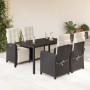 Set de muebles jardín 5 pzas con cojines ratán sintético negro en Conjuntos de jardín | Comprar online en Foru.es