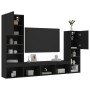 Muebles de TV de pared con LED 4 pzas madera ingeniería negro de , Muebles TV - Ref: Foro24-3216655, Precio: 180,13 €, Descue...