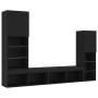 Muebles de TV de pared con LED 4 pzas madera ingeniería negro de , Muebles TV - Ref: Foro24-3216655, Precio: 180,13 €, Descue...