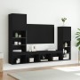 Muebles de TV de pared con LED 4 pzas madera ingeniería negro de , Muebles TV - Ref: Foro24-3216655, Precio: 180,13 €, Descue...