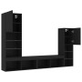 Muebles de TV de pared con LED 4 pzas madera ingeniería negro de , Muebles TV - Ref: Foro24-3216655, Precio: 180,13 €, Descue...