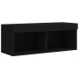 Muebles de TV de pared con LED 4 pzas madera ingeniería negro de , Muebles TV - Ref: Foro24-3216655, Precio: 180,13 €, Descue...