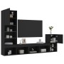 Muebles de TV de pared con LED 4 pzas madera ingeniería negro de , Muebles TV - Ref: Foro24-3216662, Precio: 169,82 €, Descue...