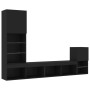 Muebles de TV de pared con LED 4 pzas madera ingeniería negro de , Muebles TV - Ref: Foro24-3216662, Precio: 169,82 €, Descue...