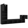 Muebles de TV de pared con LED 4 pzas madera ingeniería negro de , Muebles TV - Ref: Foro24-3216662, Precio: 169,82 €, Descue...