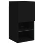Muebles de TV de pared con LED 4 pzas madera ingeniería negro de , Muebles TV - Ref: Foro24-3216662, Precio: 169,82 €, Descue...