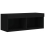 Muebles de TV de pared con LED 4 pzas madera ingeniería negro de , Muebles TV - Ref: Foro24-3216662, Precio: 169,82 €, Descue...