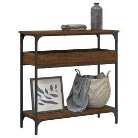 Mesa consola estante madera ingeniería marrón roble 75x29x75 cm de , Mesas auxiliares - Ref: Foro24-837716, Precio: 46,43 €, ...