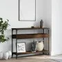 Mesa consola estante madera ingeniería marrón roble 100x29x75cm de , Mesas auxiliares - Ref: Foro24-837721, Precio: 58,59 €, ...