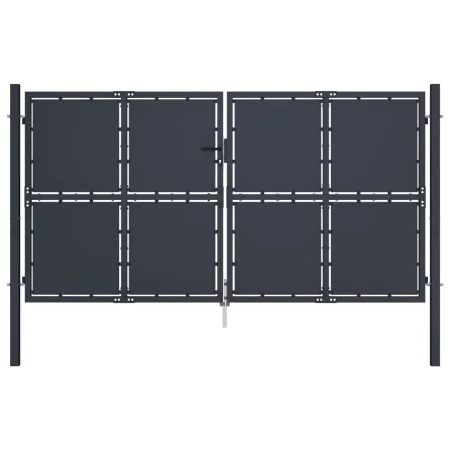 Anthrazitgraues Gartentor aus Stahl 300x150 cm von vidaXL, Gartentore - Ref: Foro24-144526, Preis: 577,78 €, Rabatt: %