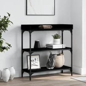 Konsolentisch mit Regalen schwarz 75x30x80 cm von , Seitentische - Ref: Foro24-837812, Preis: 49,34 €, Rabatt: %