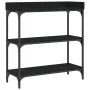 Console table with shelves black 75x30x80 cm by , Side tables - Ref: Foro24-837812, Price: 49,34 €, Discount: %