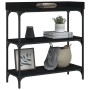 Mesa consola con estantes negro 75x30x80 cm de , Mesas auxiliares - Ref: Foro24-837812, Precio: 51,52 €, Descuento: %