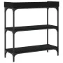 Mesa consola con estantes negro 75x30x80 cm de , Mesas auxiliares - Ref: Foro24-837812, Precio: 49,34 €, Descuento: %