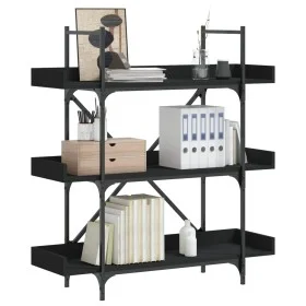Librería de 3 estantes madera ingeniería negro 100x33x108,5 cm de , Librerías y estanterías - Ref: Foro24-837687, Precio: 49,...