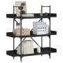 Librería de 3 estantes madera ingeniería negro 100x33x108,5 cm de , Librerías y estanterías - Ref: Foro24-837687, Precio: 49,...