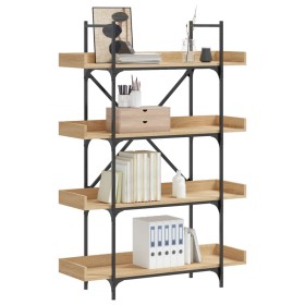 Librería 4 estantes madera de ingeniería roble 100x33x145,5 cm de , Librerías y estanterías - Ref: Foro24-837693, Precio: 82,...