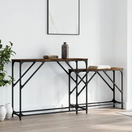 Stackable console tables 2 pieces engineered wood smoked oak by , Side tables - Ref: Foro24-837804, Price: 50,81 €, Discount: %