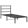 Estructura de cama con cabecero metal negro 80x200 cm de , Camas y somieres - Ref: Foro24-355356, Precio: 66,14 €, Descuento: %
