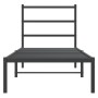 Estructura de cama con cabecero metal negro 80x200 cm de , Camas y somieres - Ref: Foro24-355356, Precio: 66,14 €, Descuento: %