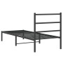 Estructura de cama con cabecero metal negro 80x200 cm de , Camas y somieres - Ref: Foro24-355356, Precio: 66,14 €, Descuento: %