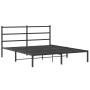 Estructura de cama con cabecero metal negro 160x200 cm de , Camas y somieres - Ref: Foro24-355368, Precio: 101,69 €, Descuent...