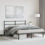 Estructura de cama con cabecero metal negro 160x200 cm de , Camas y somieres - Ref: Foro24-355368, Precio: 101,69 €, Descuent...