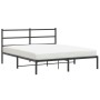 Estructura de cama con cabecero metal negro 160x200 cm de , Camas y somieres - Ref: Foro24-355368, Precio: 101,69 €, Descuent...